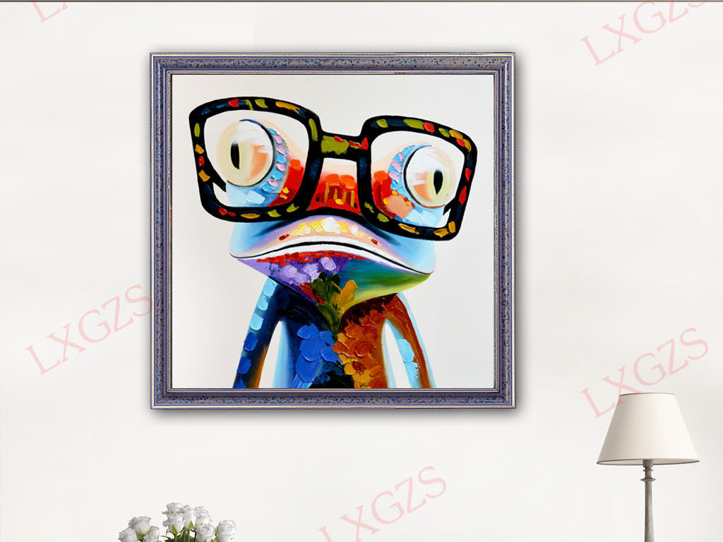 儿童房可爱风格装饰画眼镜蛙