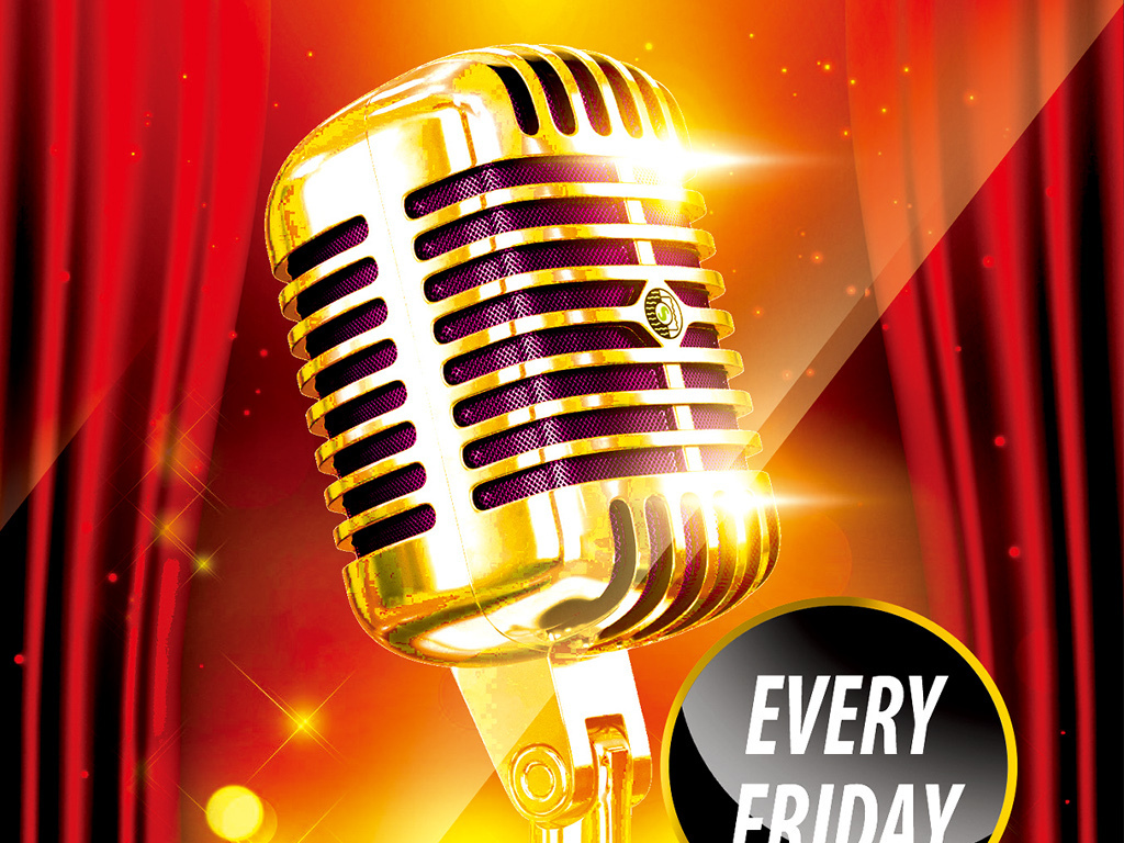 绚丽星光卡拉OK校园青年歌手大赛宣传海报