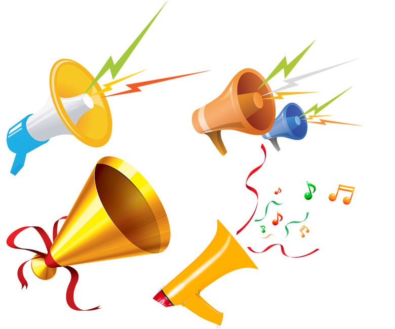 多款金色彩色喇叭促销设计扩音器(图片编号:1