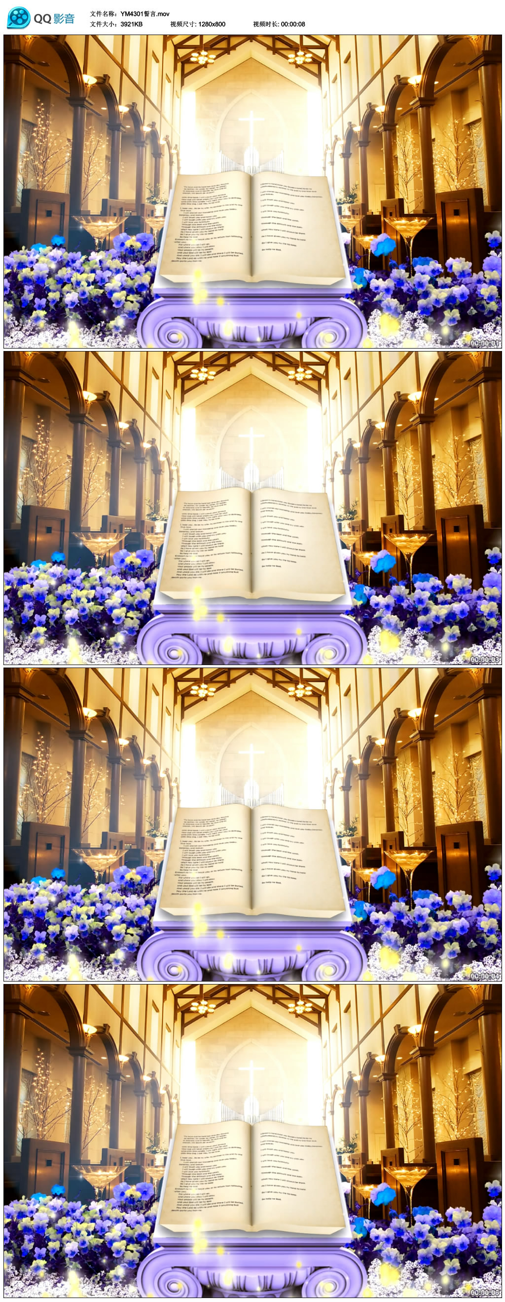 婚礼殿堂爱情誓言高清LED背景视频素材