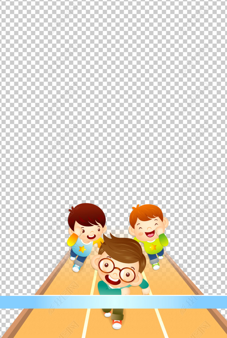 可爱卡通跑步比赛的儿童图片下载ai素材