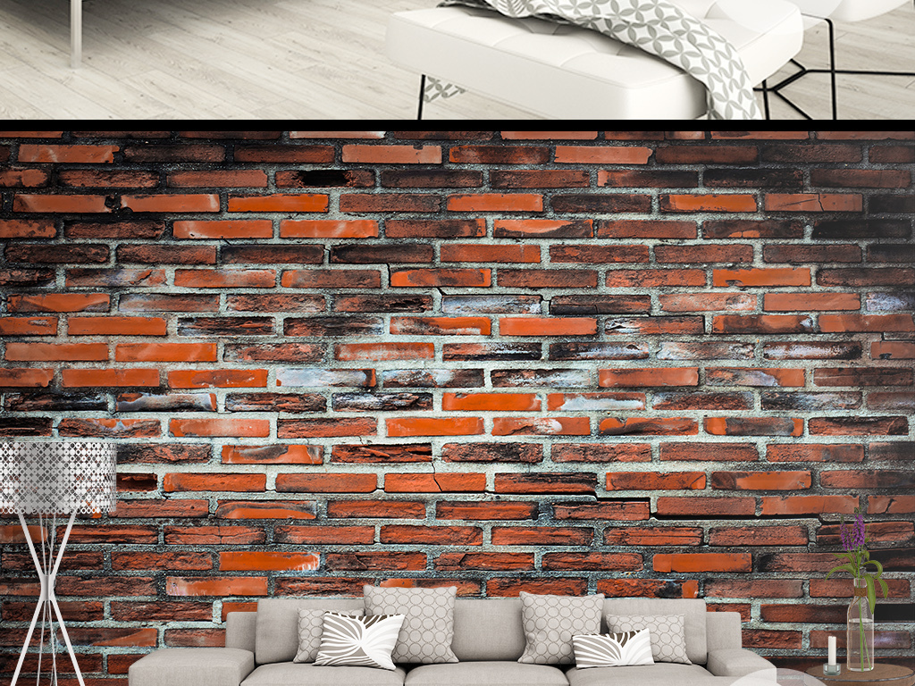 做旧复古红砖背景墙