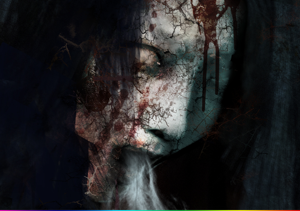 3D立体神秘恐怖鬼屋主题空间KTV背景墙