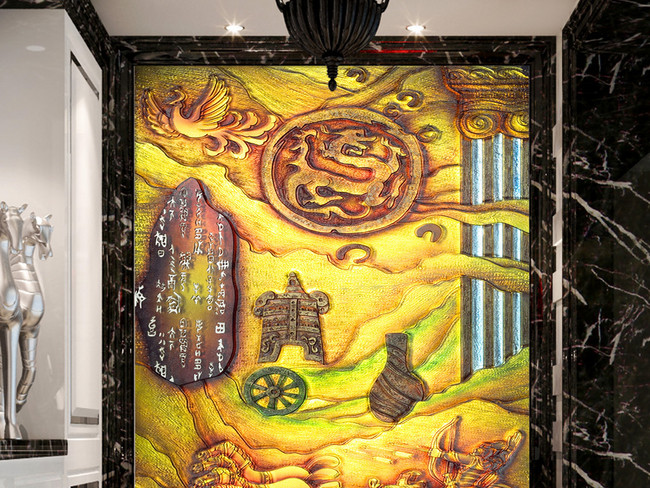 古代符文战马玄关壁画(图片编号:15762255)