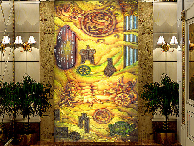 古代符文战马玄关壁画(图片编号:15762255)