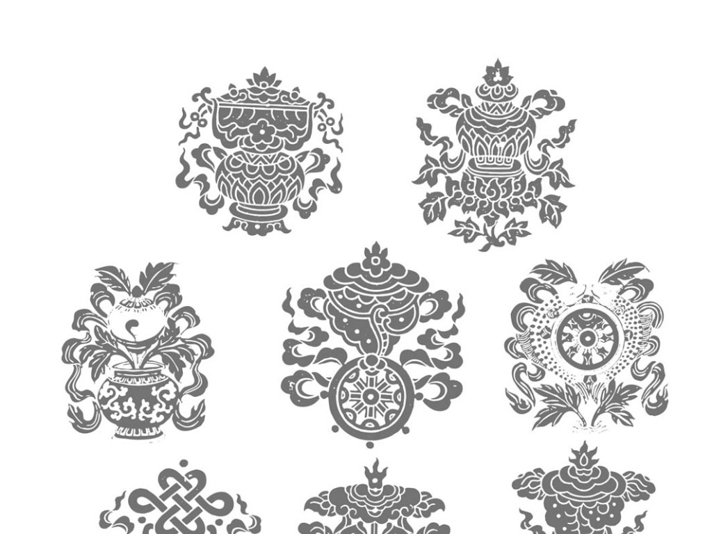 传统古典中国图腾矢量素材古典吉祥图案