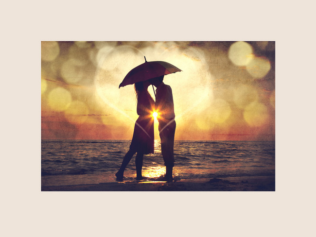 复古怀旧浪漫唯美爱情约会情侣装饰画无框画(