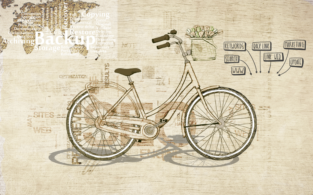 手绘复古自行车怀旧字母图片