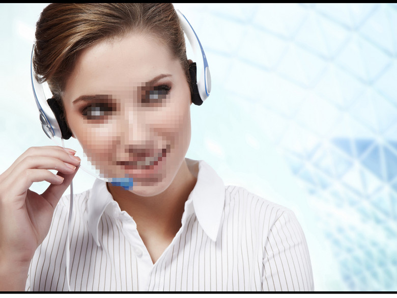 美女话务员接线员美女客服专员人物素材(图片