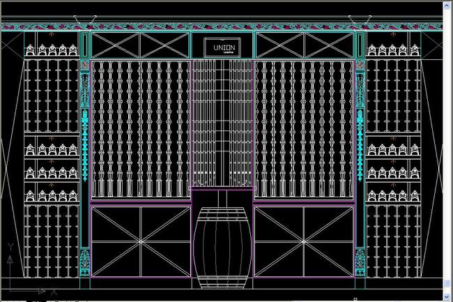 实木酒窖cad设计图纸