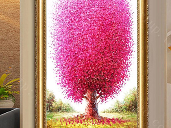 浪漫粉色爱情许愿树高清玄关(图片编号:15780