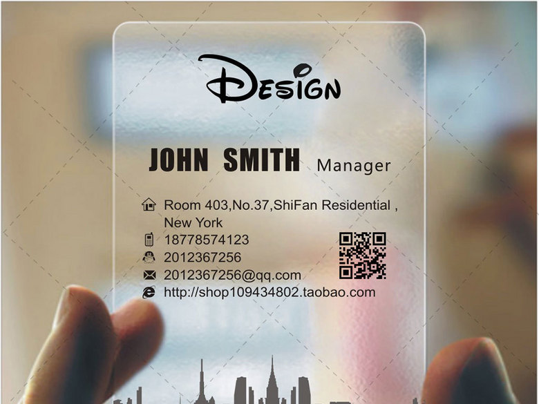 PVC材质房产中介房地产透明名片设计(图片编