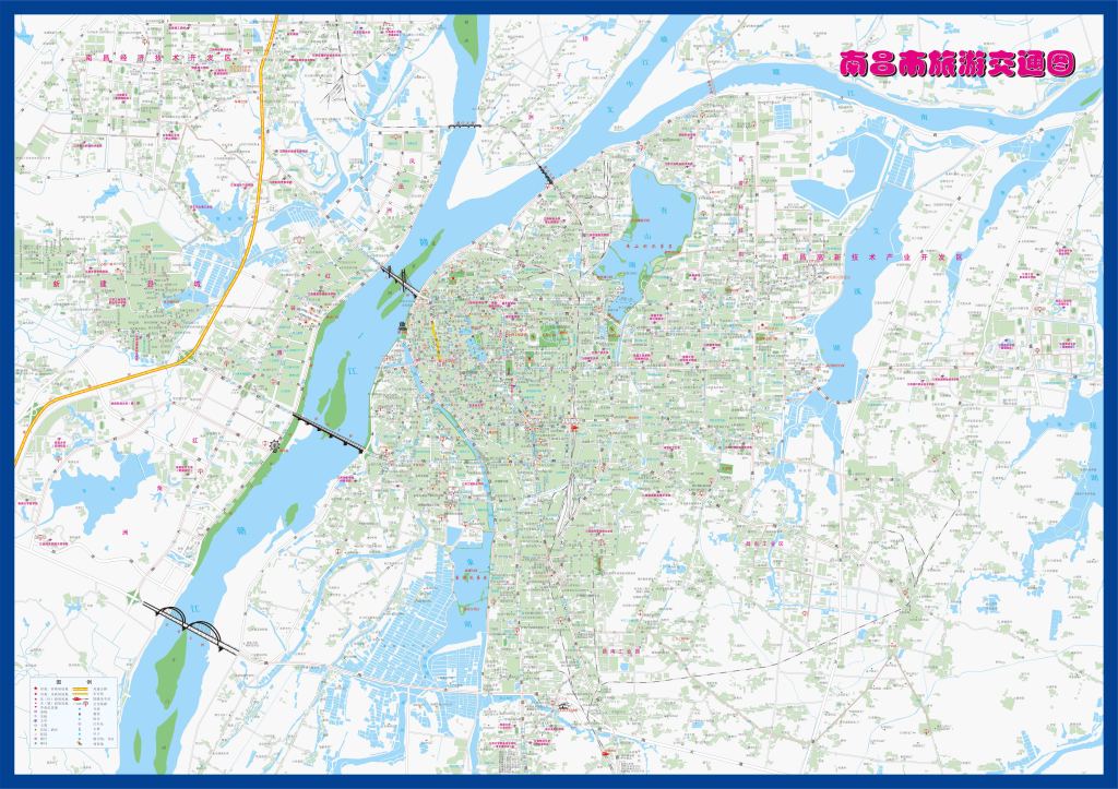 南昌市交通旅游矢量地图图片
