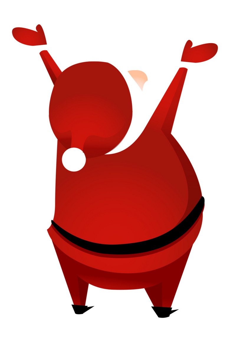 卡通圣诞老人背影(图片编号:15810897)_圣诞节