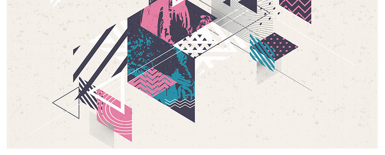 现代简约时尚科技线条简单几何图形背景墙(图