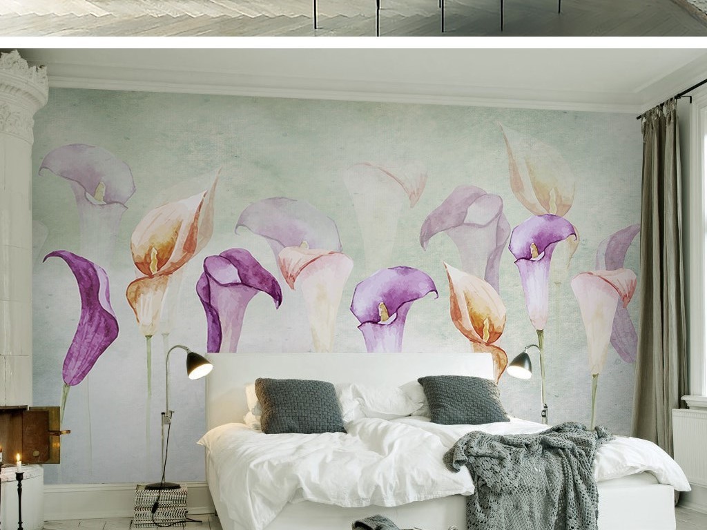 马蹄莲花卉水彩画图片大全_马蹄莲花卉水彩画