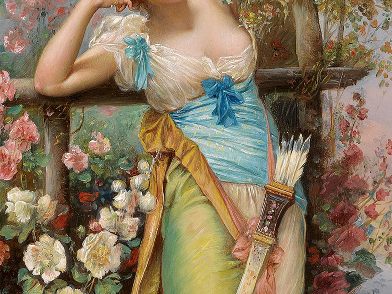 奥地利汉斯查兹卡仕女油画装饰画(图片编号:1