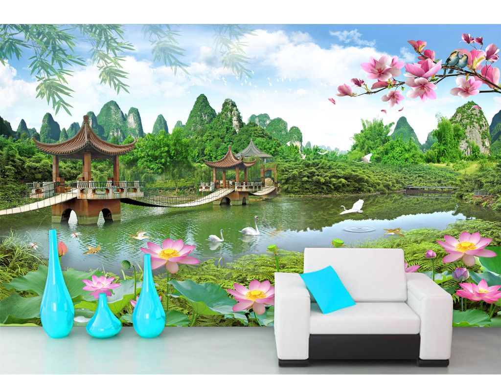 电视背景墙壁画 装修 墙纸 壁纸 墙贴 玉兰花 客厅 荷塘 工装背景墙 酒店 餐厅 宾馆 山水 电视背景 桂林山水 花鸟 江南 风景画 江南山水 电视 山水背景 桂林山水风景画 荷花 竹子 柳树 仙鹤 天鹅 凉亭 中式 洋楼 别墅 山清水秀 流水生财 风景如画 山水画 高清图片