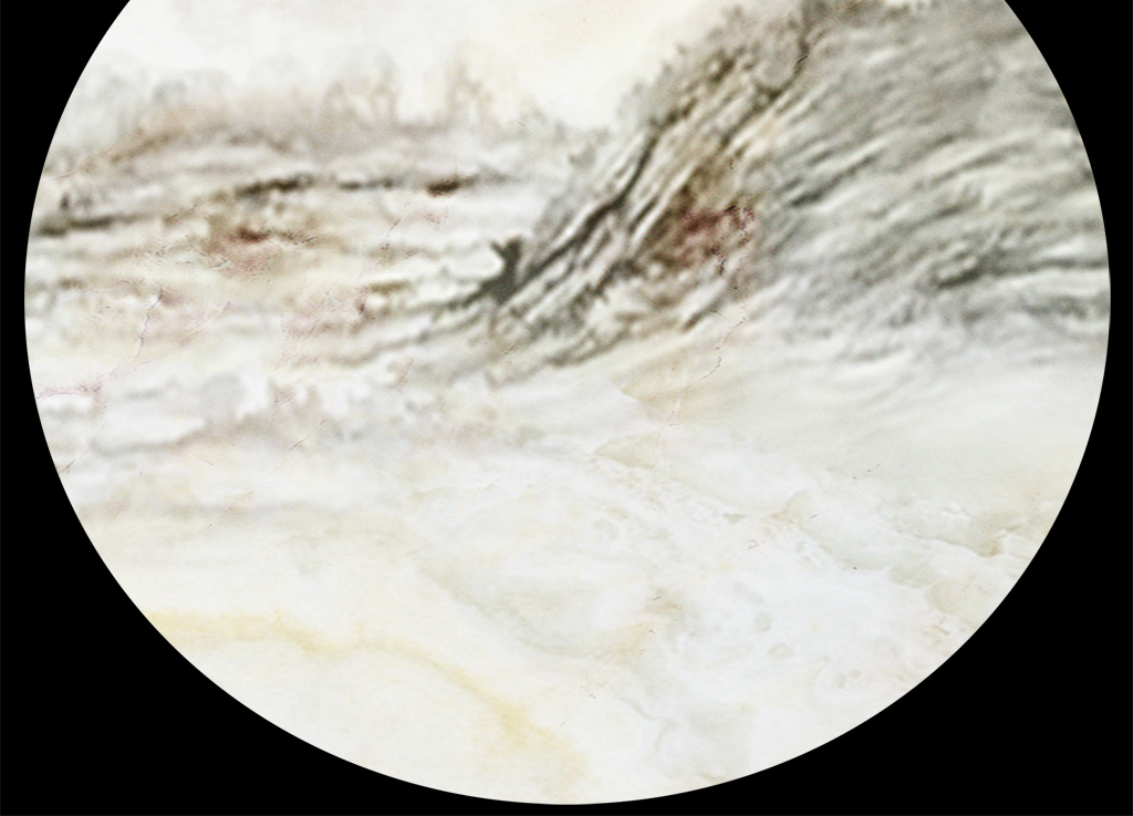 水墨山水画大理石纹背景墙