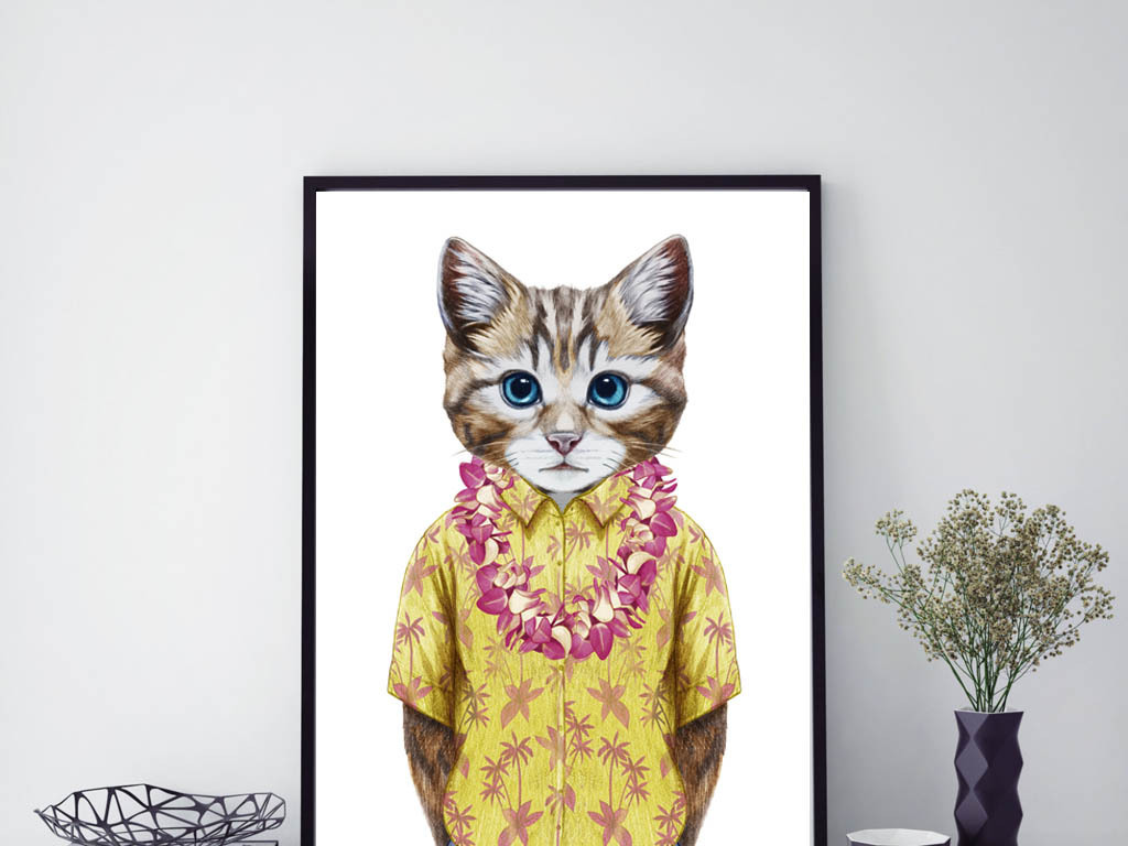 【本作品下载内容为:"个性创意动物装饰画猫挂画"模板,其他内容仅为参考,如需印刷成实物请先认真校稿,避免造成不必要的经济损失。】 【声明】未经权利人许可,任何人不得随意使用本网站的原创作品(含预览图),否则将按照我国著作权法的相关规定被要求承担最高达50万元人民币的赔偿责任。