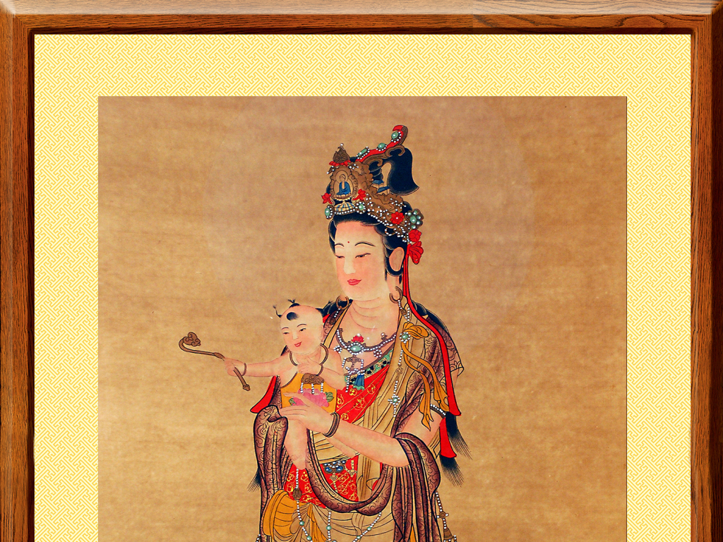 高清送子观音菩萨佛像