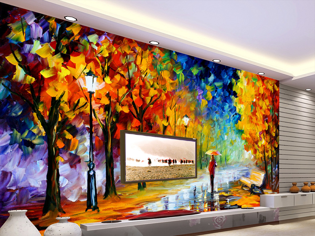 发背景墙画手绘油画欧式横选什么牌子好 同款