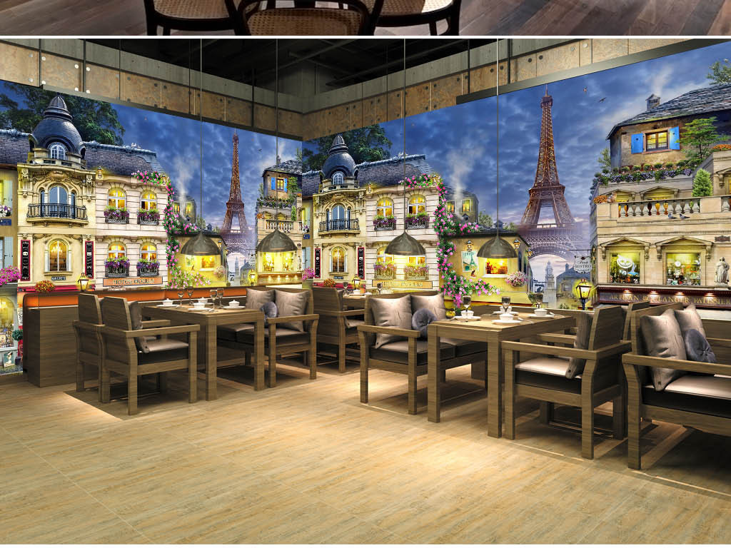 欧洲街景油画图片图片