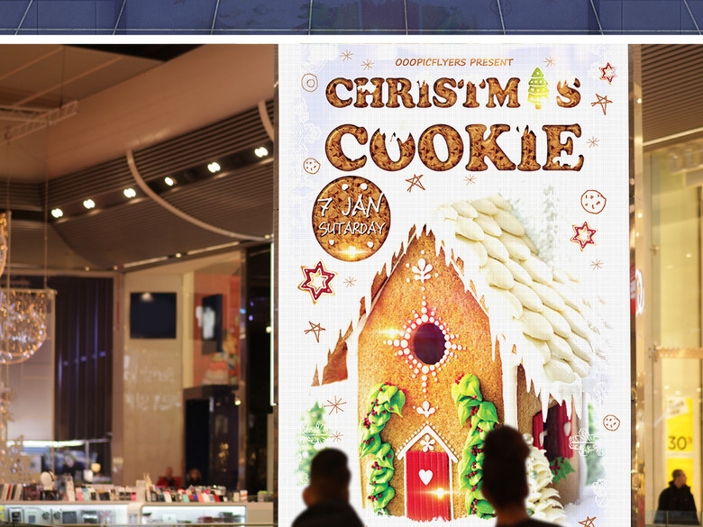 甜品店烘焙坊圣诞节促销活动psd宣传海报(图片