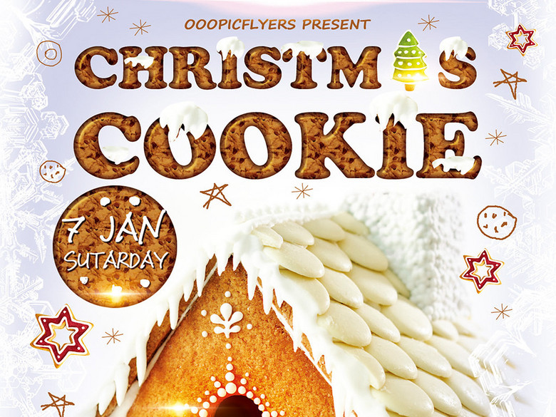 甜品店烘焙坊圣诞节促销活动psd宣传海报(图片