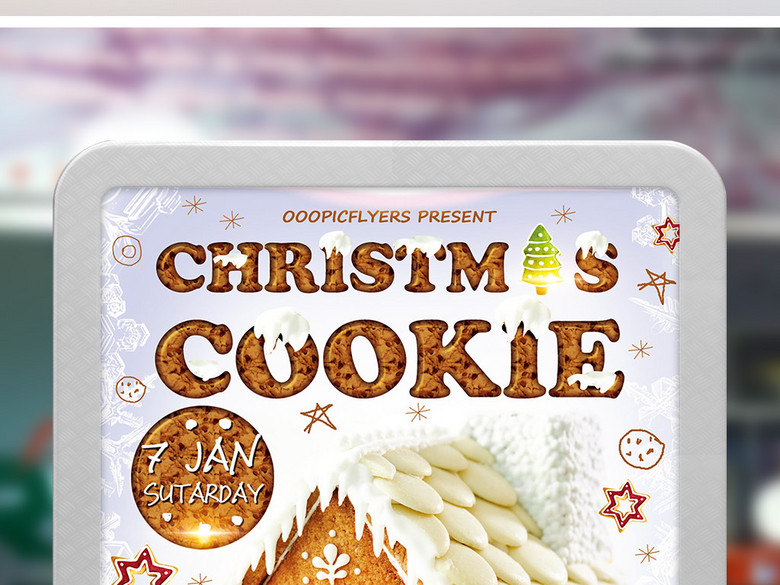 甜品店烘焙坊圣诞节促销活动psd宣传海报(图片