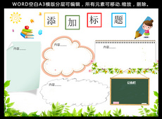 小学生科技读书数学手抄小报花纹边框模板图片