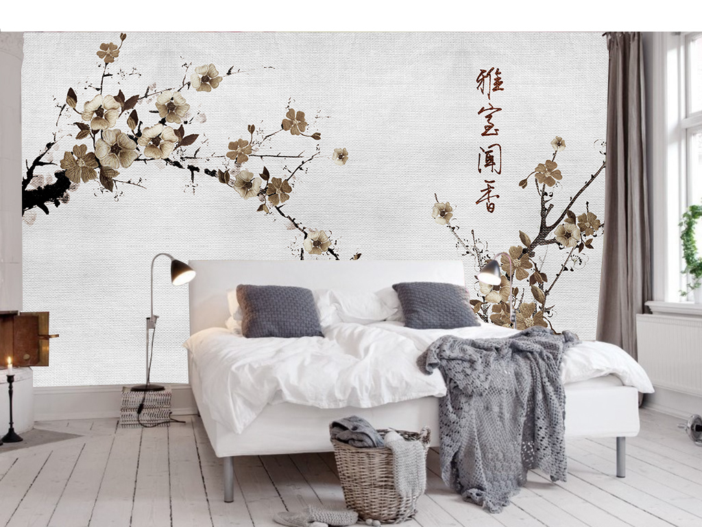雅诗香兰 文艺风格 小清新背景墙 艺术花鸟背景墙 立体刺绣花 立体刺绣叶子 花草树木 水墨树枝 卡其色 褐色 白色 白布 刺绣 立体 立体背景 日韩背景 雅室 刺绣花 刺绣背景 褐色 纱布 布料 淡雅 简欧 欧式 中式 时尚 无印良品 电视 床头 卧室 客厅