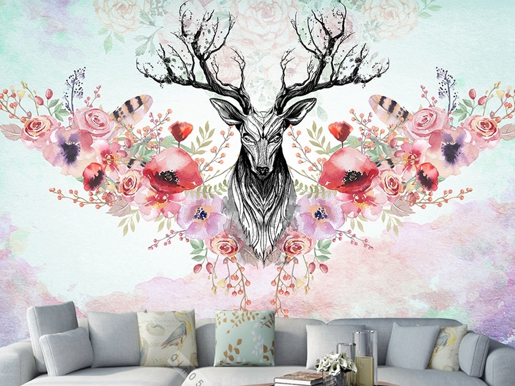 手绘墙鹿图片大全_手绘墙鹿图片下载