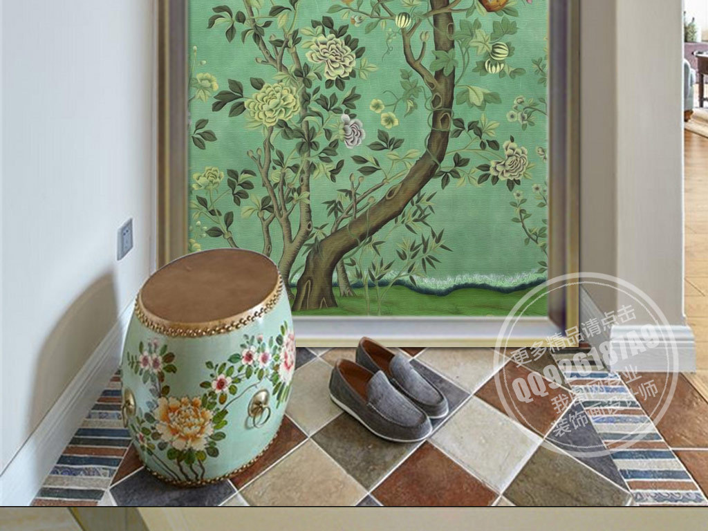 我图网提供精品流行欧式复古手绘花鸟玄关背景墙素材下载,作品模板源文件可以编辑替换,设计作品简介: 欧式复古手绘花鸟玄关背景墙 位图, RGB格式高清大图,使用软件为 Photoshop CS6(.tif不分层)