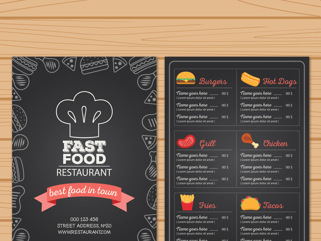 高档西餐菜单矢量图天下画册;|西餐菜谱矢量图__画册设计图片