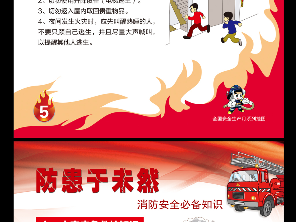 单位企业学校消防安全知识挂图模板