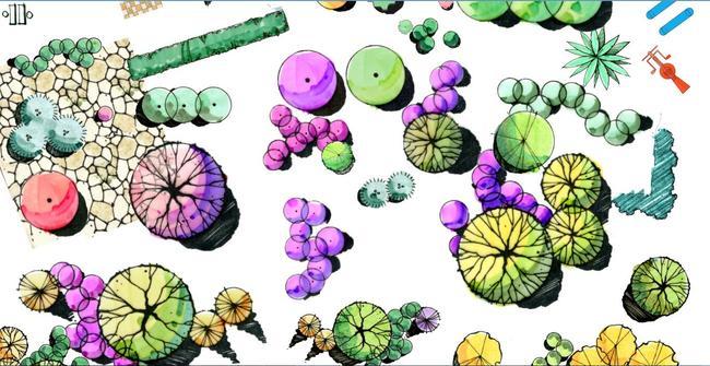 彩平面图植物及小品素材平面psd分层(图片编号