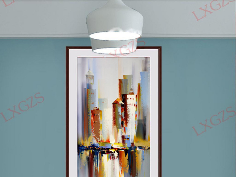 抽象城市建筑艺术玄关装饰画(图片编号:15881