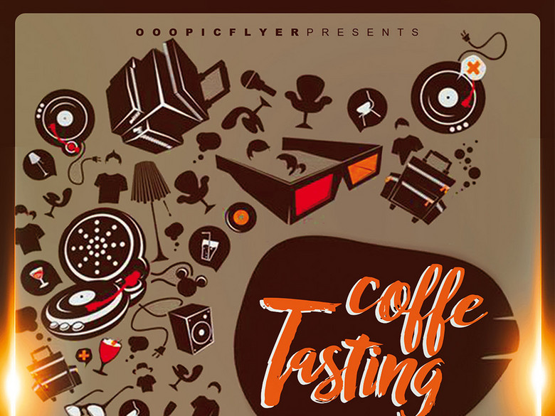 创意手绘咖啡厅休闲吧促销活动宣传海报(图片