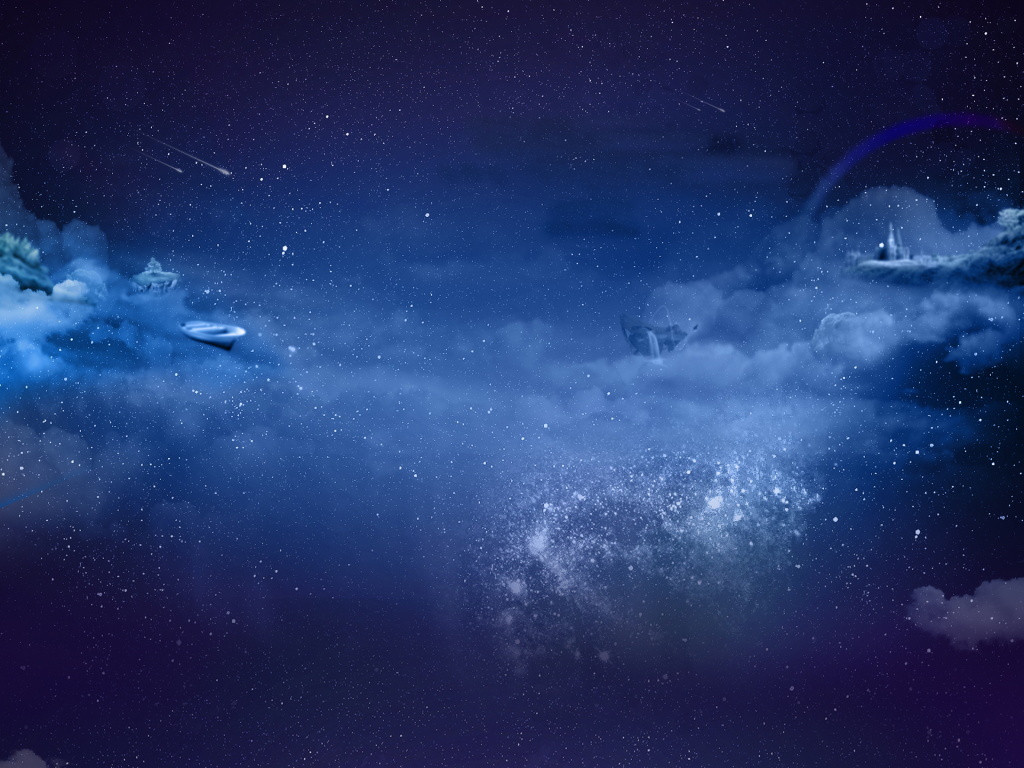 深蓝色梦幻科技星空云层星点闪烁广告背景图