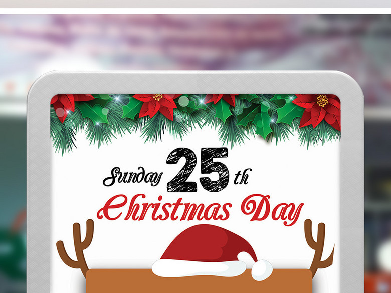 创意卡通学校幼儿园圣诞节活动宣传海报模板(