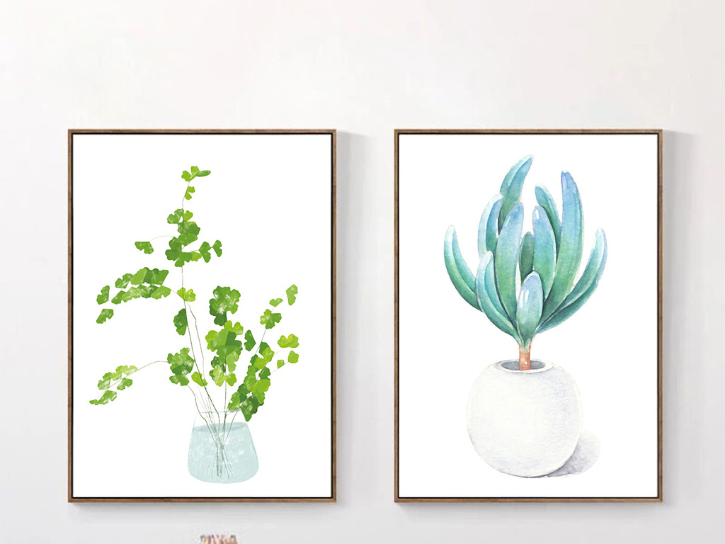 背景墙|装饰画 无框画 植物花卉无框画 > 北欧简约小清新植物叶子无框图片