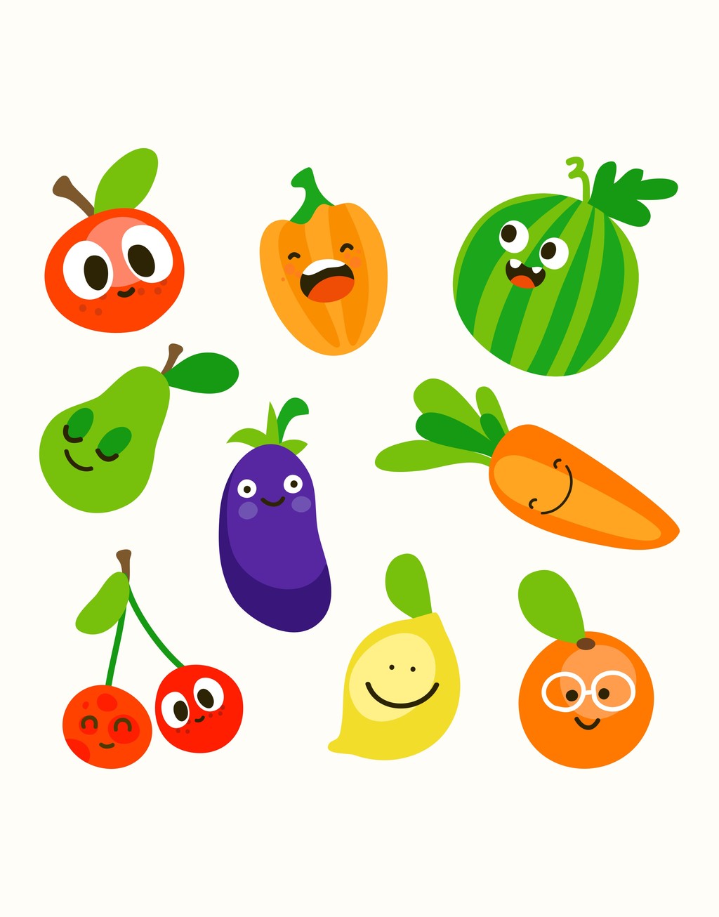 蔬菜水果辣椒西瓜苹果樱桃茄子胡萝卜梨图片设