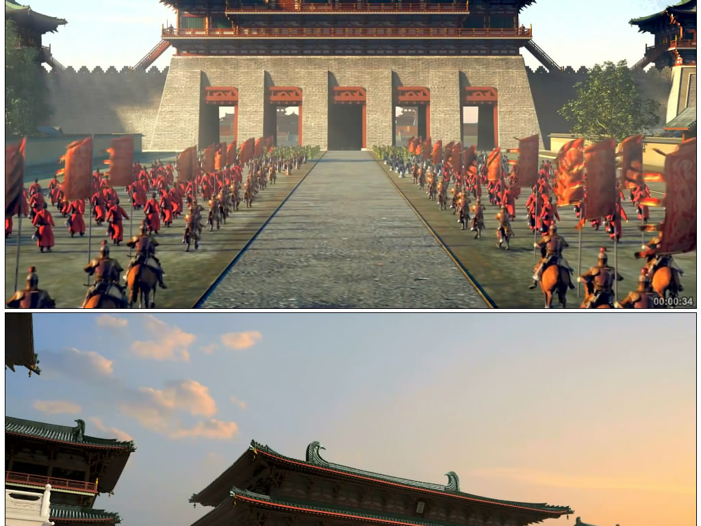 古代宫殿外景皇宫军队视频图片