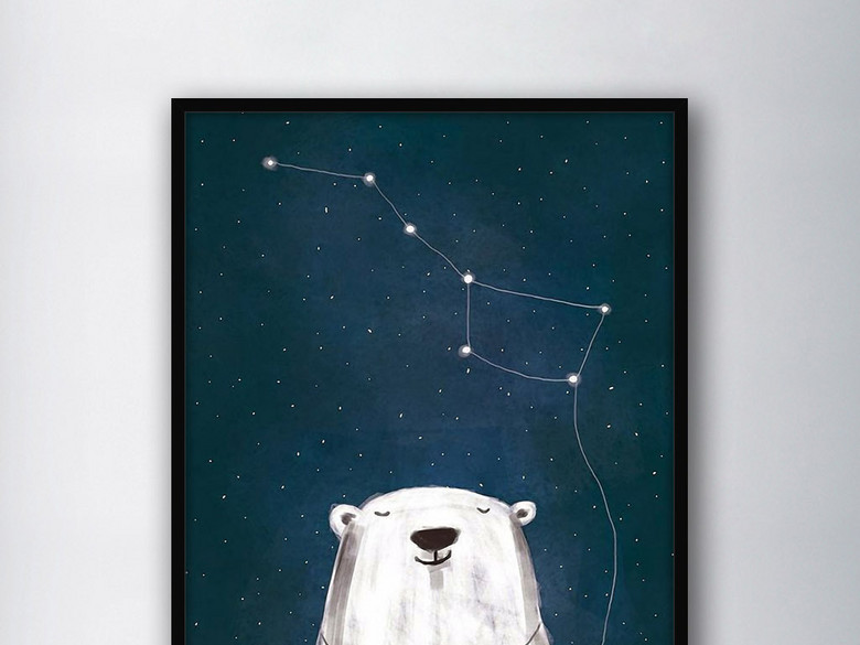 小熊座星系北斗七星北欧现代欧式家居装饰画(