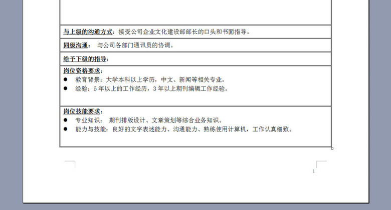 房地产行业企业发展部战略研究岗位说明书(图