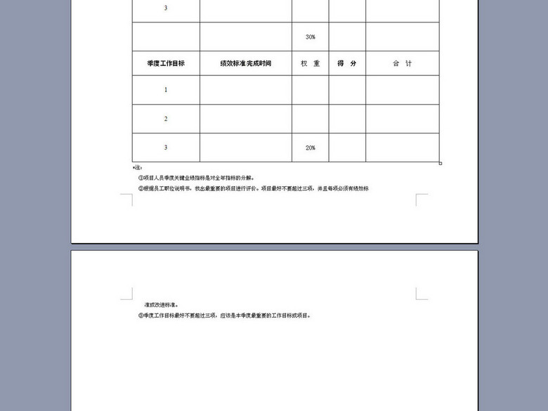 项目类员工业绩评价样表(图片编号:15944275