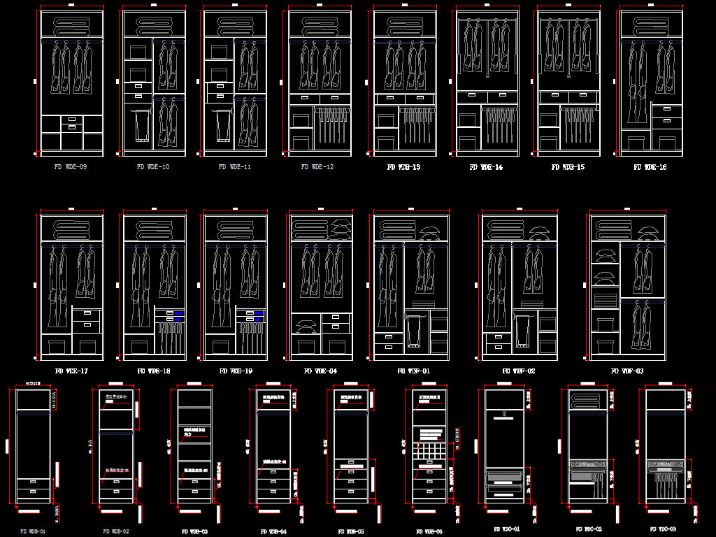 衣柜柜体内部结构标准图库