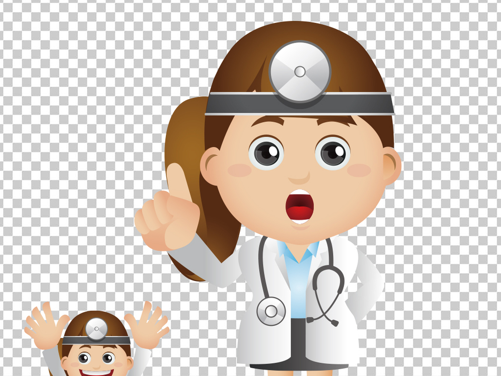 卡通人物女生医生护士职业医疗诊断健康元素GIF医生元素[gif]GIF下载 - 觅知网