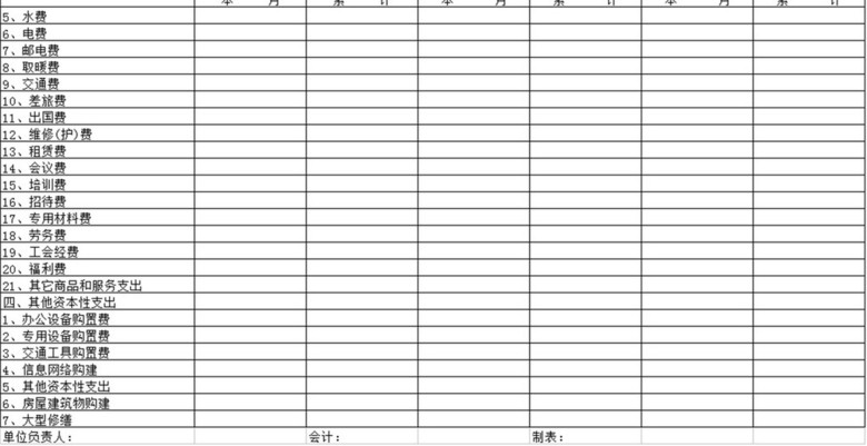 公司财务支出明细表模版(图片编号:15947250